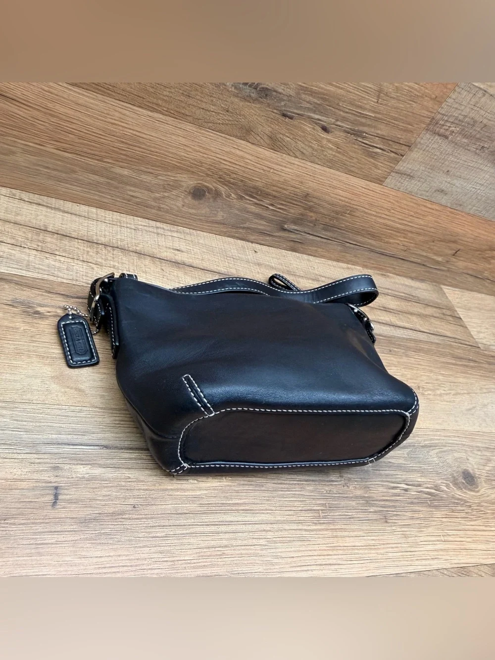 Vtg  Coach Leatherware Est. 1941 Mini Baguette Purse  Hand Bag Black